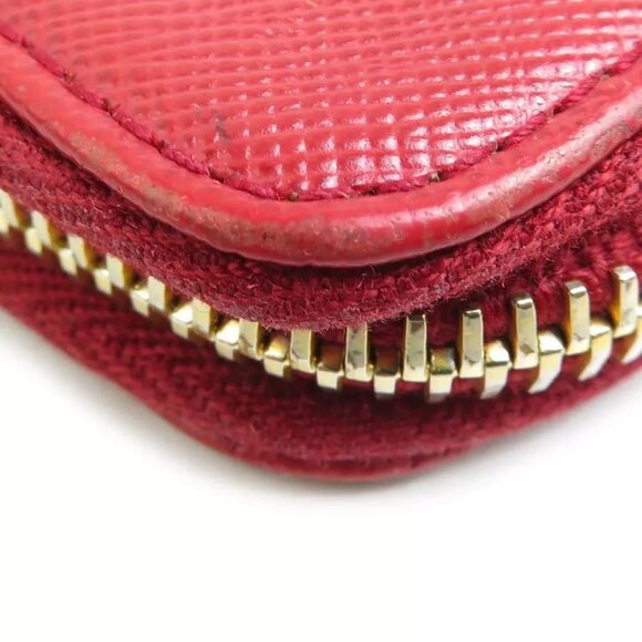 Auth PRADA Coin Purse Case Dark Red Leather/Goldtone - e59902a - Picture 4 of 8